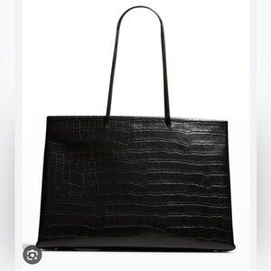Medea Busted Dieci Stamped Croc Tote Black NWT